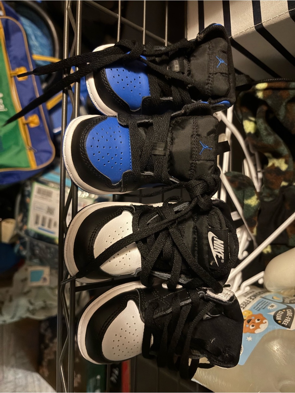 Jordan Kids Black/White/Royal Blue Low-Top Sneakers